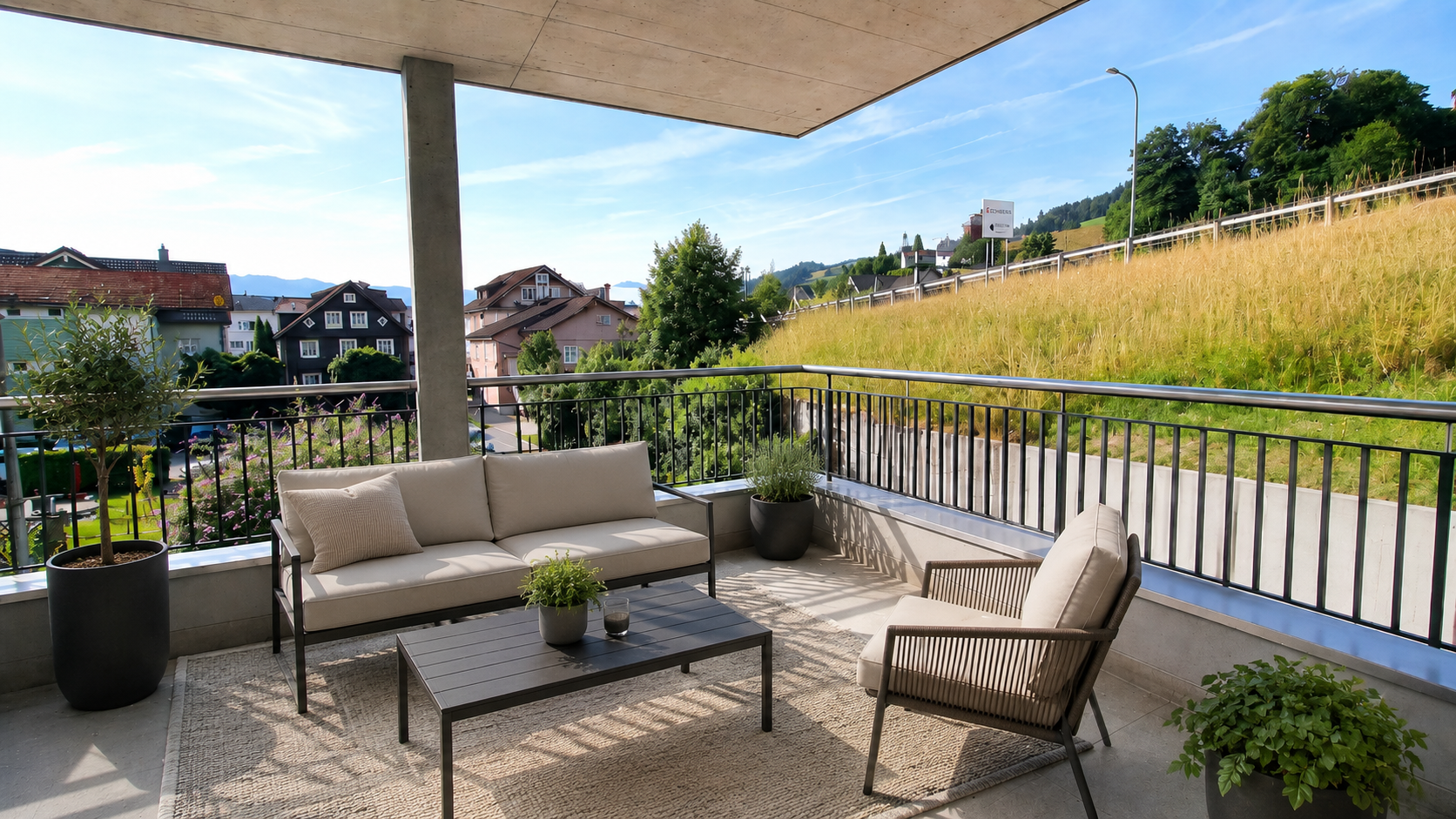 Balkon 1. OG möbliert, Wattwil